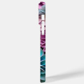 紫ピンクブルー3-D紙ルック花 Case-Mate iPhoneケース (裏面 / 左)