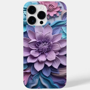 紫ピンクブルー3-D紙ルック花 Case-Mate iPhone 14 PRO MAXケース