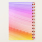紫ピンクモダンオレンジ色の黄色の渦巻き旋回ノート ノートブック (裏面)