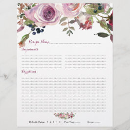 紫ピンクローズフローラバインダーレシピインサート