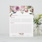 紫ピンクローズフローラバインダーレシピインサート (スタンド正面)