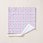 紫ピンク幾何学円バスルーム用タオルセット バスタオルセット (ウォッシュタオル)