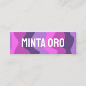 紫ピンク手作り波状ストライプアイコン付き スキニー名刺 (正面)