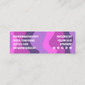 紫ピンク手作り波状ストライプアイコン付き スキニー名刺 (裏面)