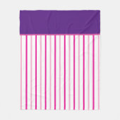 紫ピンク白ストライプ色 フリースブランケット (正面)