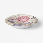 紫ピンク白花柄ペーパーボウル ペーパーボウル (傾斜あり)