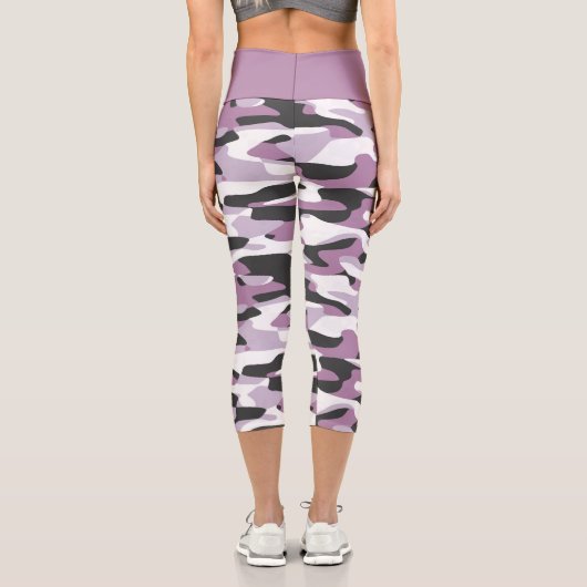 紫ピンク紫グレー白カモフラージパターン カプリレギンス (裏面)