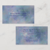 紫ピンク緑まだら水色の背景 名刺 (正面/裏面)