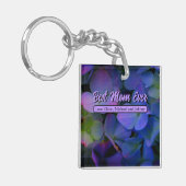 紫ピンク色の紫紫紫紫紫紫紫紫紫紫陽花、母 キーホルダー (正面左)