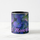 紫ピンク色の紫紫紫紫紫陽花ママ マグカップ (中央)
