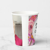 紫ピンク野花90誕生日写真 紙コップ (右)