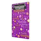 紫ピンク黄色の女の子の名前星柄 ミニクリップボード (アングル2)