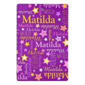 紫ピンク黄色の女の子の名前星柄 ミニクリップボード (裏面)