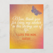 紫ピンク ミニマル シンプル モダン 母の日 ポストカード (正面)