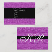 紫ファッションビーズモノグラム 名刺 (正面/裏面)