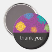 紫ファンキー磁石の花 マグネット (正面/裏面)