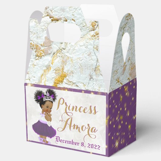 紫ファンシーと大理石の金ゴールドのアフリカプリンセス フェイバーボックス (オープン)