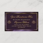 紫ファンシーの金ゴールド王室のクラウン豪華で高貴 名刺 (裏面)