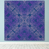 紫ファンシーアラベスクデザイン キャンバスプリント (インサイチュ (ウッドフロア))