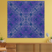 紫ファンシーアラベスクデザイン キャンバスプリント (インサイチュ (リビング))
