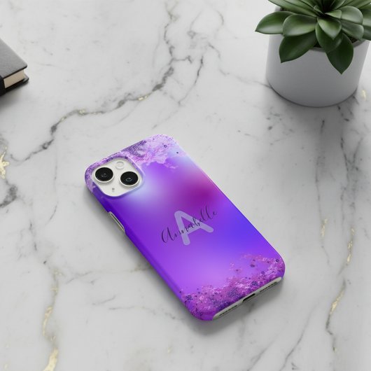 紫ファンシースタイリッシュ紫グラムモダンキラキラ Case-Mate iPhoneケース