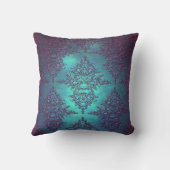 紫ファンシーティール(緑がかった色)パターン クッション (裏面)