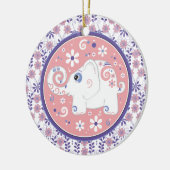 紫ファンシーピンクホワイトエレファントフローラオーナメント セラミックオーナメント (左)