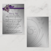 紫フェイクのヴィンテージブ結婚ルック エンクロージャーカード (正面/裏面)
