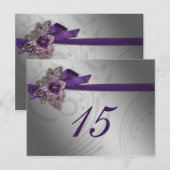 紫フェイクのヴィンテージブ結婚ルック ポストカード (正面/裏面)