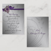 紫フェイクのヴィンテージブ結婚ルック 名刺 (正面/裏面)