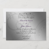 紫フェイクのヴィンテージブ結婚ルック 招待状 (裏面)