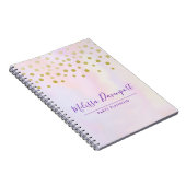 紫フェイクの水彩の金ゴールド紙吹雪 ノートブック (右側)