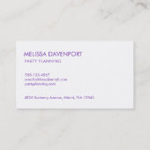 紫フェイクの水彩の金ゴールド紙吹雪 名刺 (裏面)