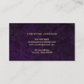 紫フェイクの金ゴールドグリッター貝殻 名刺 (裏面)