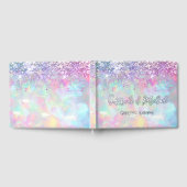 紫フェイクグリッターオパール結婚バックグラウンド ゲストブック (全面)