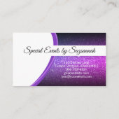 紫フェイクグリッタープロフェッショナル写真QRコード 名刺 (裏面)