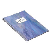 紫フェイクステンドガパーソナライズされたラス水色 ノートブック (右側)