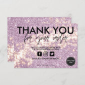 紫フェイク星グリッターメディア挿入エレガント (正面/裏面)