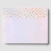 紫フェイク水色の金ゴールド結婚紙吹雪 ゲストブック (裏面)