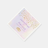 紫フェイク水色の金ゴールド結婚紙吹雪 スタンダードカクテルナプキン (角)