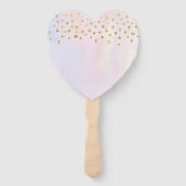 紫フェイク水色の金ゴールド結婚紙吹雪 ハンドファン (裏面)