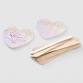 紫フェイク水色の金ゴールド結婚紙吹雪 ハンドファン (組立なし)