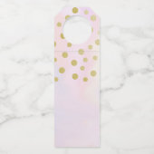 紫フェイク水色の金ゴールド結婚紙吹雪 ボトルネックタグ (裏面)