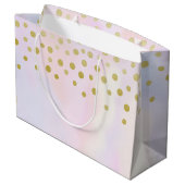 紫フェイク水色の金ゴールド結婚紙吹雪 ラージペーパーバッグ (裏面アングル)