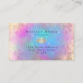 紫フェイク青雲に金ゴールド箔ハス 名刺 (裏面)