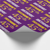 紫フェイク/模造金ゴールド「45誕生日」 ラッピングペーパー (角)