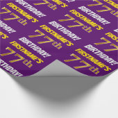 紫フェイク/模造金ゴールド「77誕生日」 ラッピングペーパー (角)