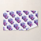 紫フェミニンとラベンダーのさくらんぼ バスタオルセット (ハンドタオル)
