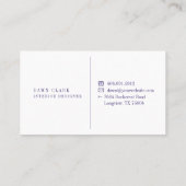 紫フェミニン淡い色の金ゴールド柳の葉のパターン 名刺 (裏面)