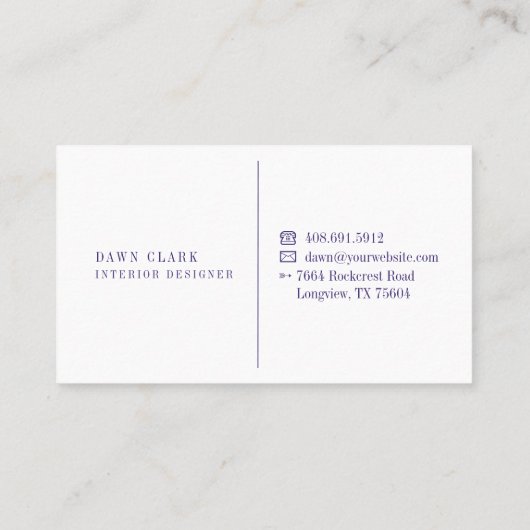 紫フェミニン淡い色の金ゴールド柳の葉のパターン 名刺 (裏面)